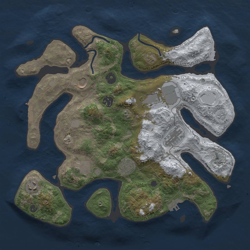 Rust Map: Procedural Map, Size: 3500, Seed: 2139690, 15 Monuments