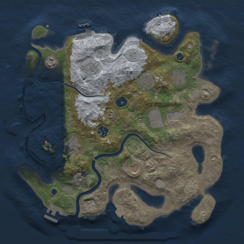 Rust Map: Procedural Map, Size: 3500, Seed: 1711151750, 15 Monuments