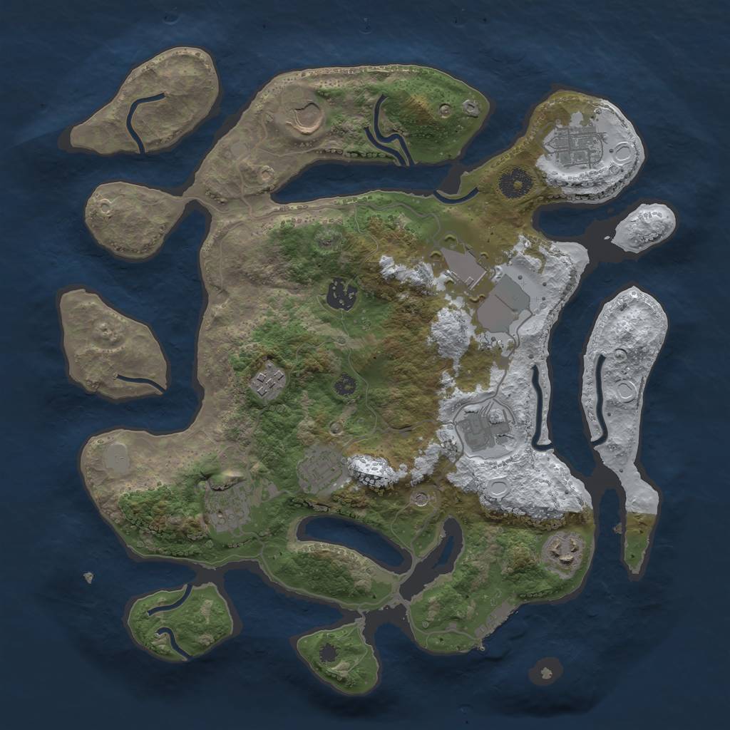 Rust Map: Procedural Map, Size: 3500, Seed: 6272056, 16 Monuments