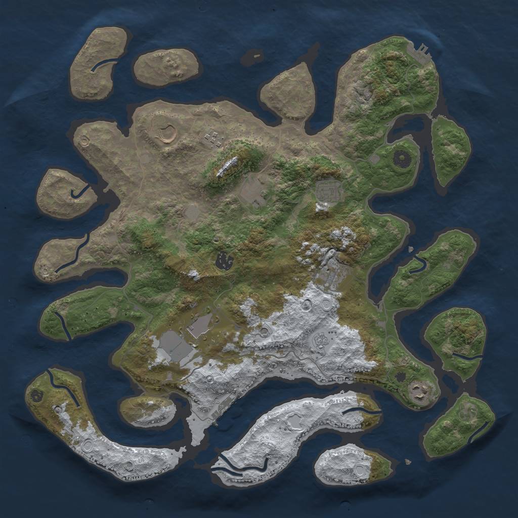 Rust Map: Procedural Map, Size: 4250, Seed: 67225765, 17 Monuments