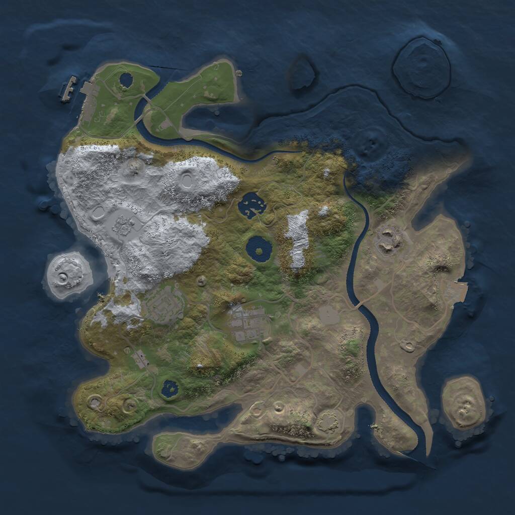 Rust Map: Procedural Map, Size: 3000, Seed: 1929138803, 8 Monuments