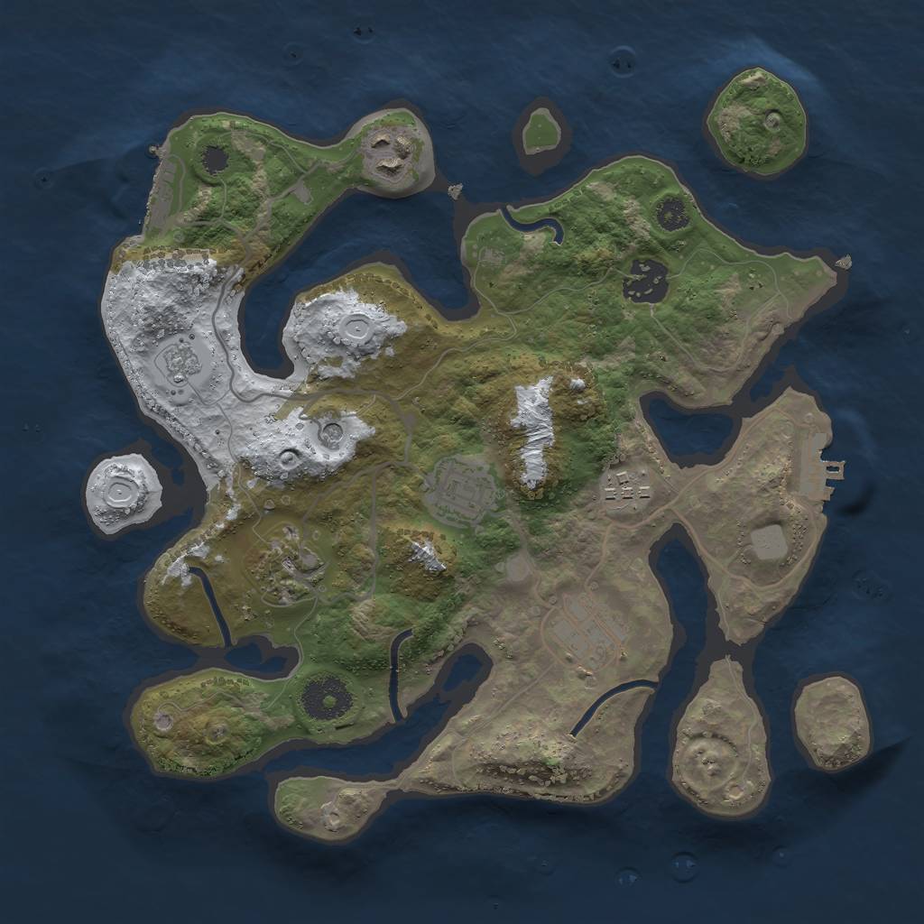 Rust Map: Procedural Map, Size: 3000, Seed: 1929138803, 15 Monuments