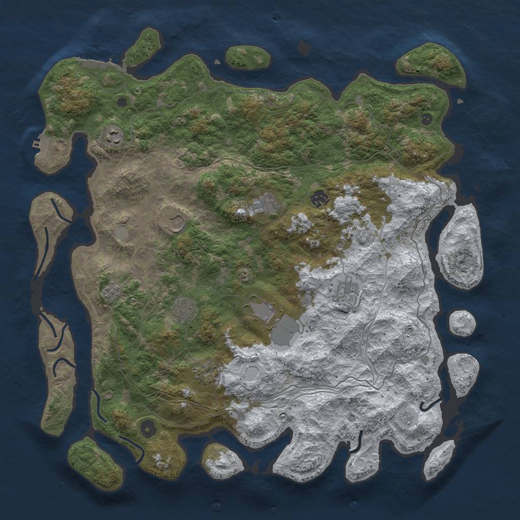 Rust Map: Procedural Map, Size: 4600, Seed: 33794, 18 Monuments