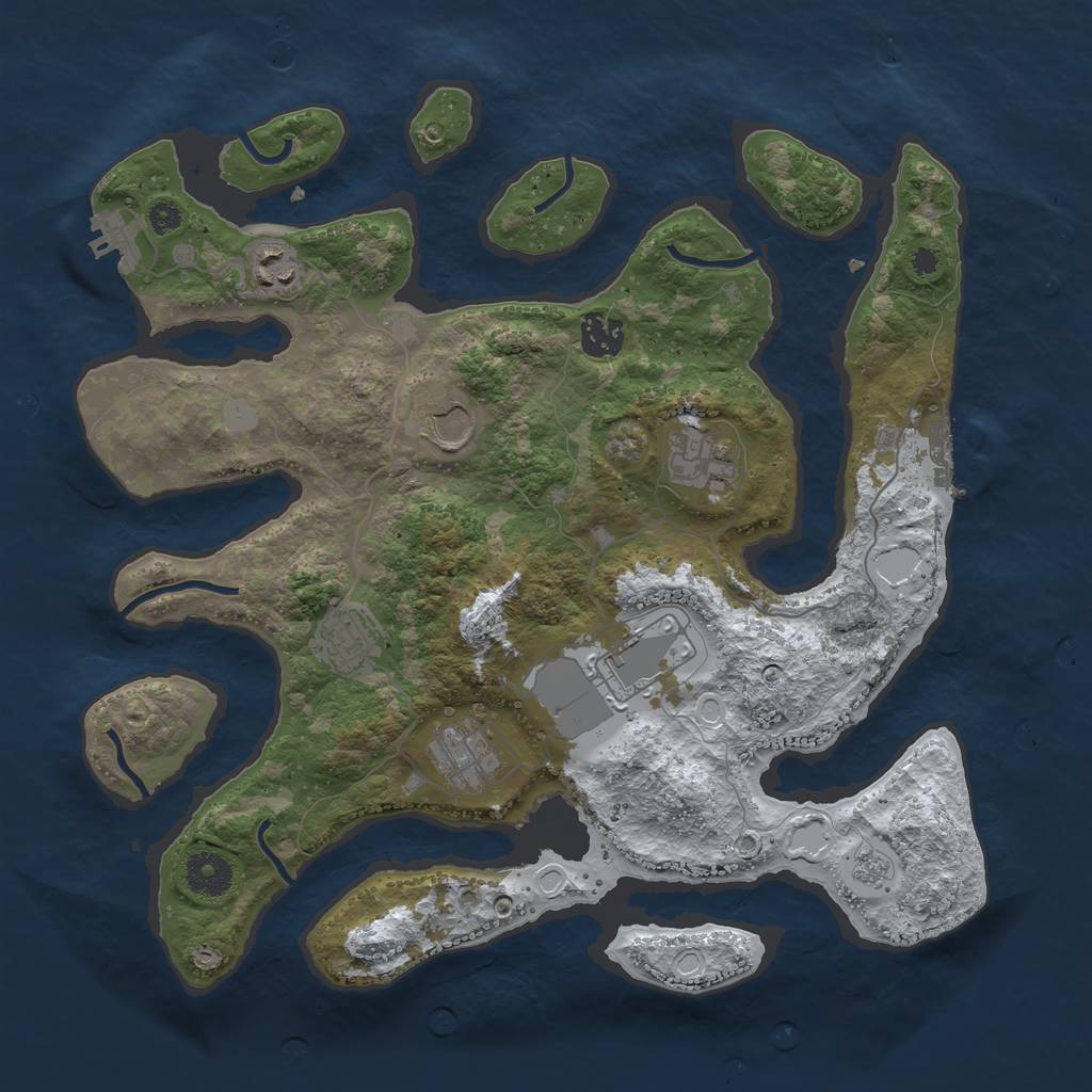 Rust Map: Procedural Map, Size: 3600, Seed: 1754625484, 15 Monuments