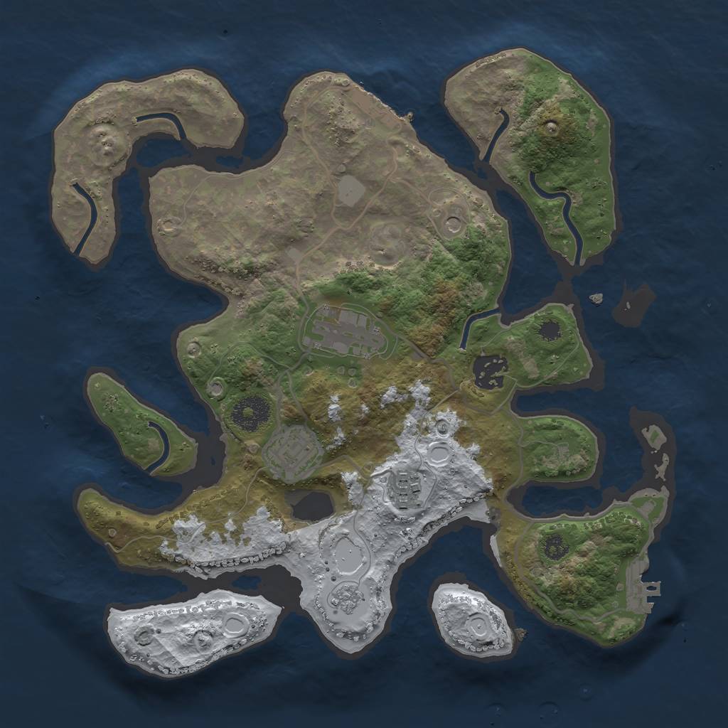 Rust Map: Procedural Map, Size: 3000, Seed: 1605181404, 13 Monuments