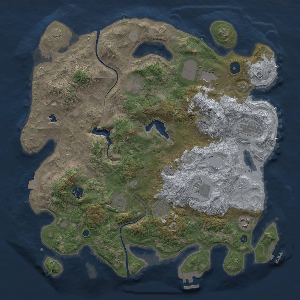 Rust Map: Procedural Map, Size: 4000, Seed: 6463098, 15 Monuments