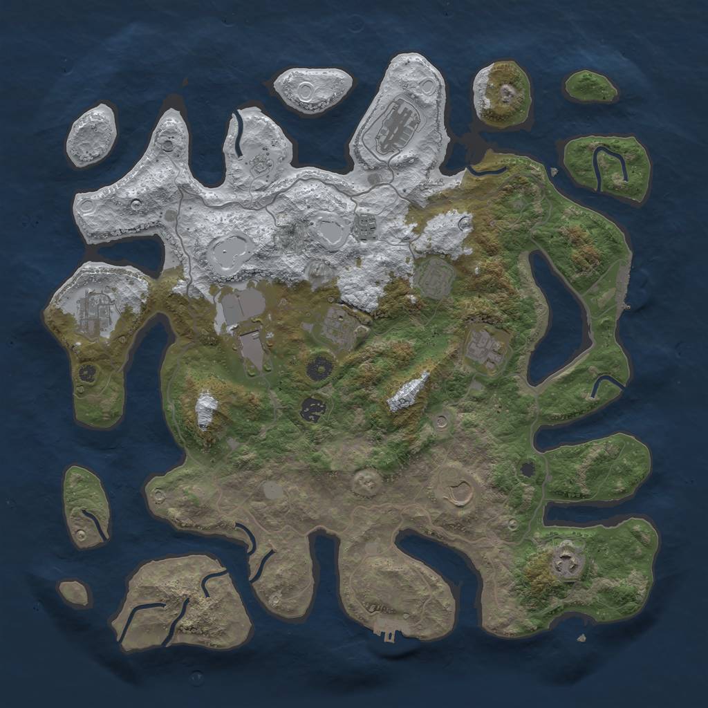 Rust Map: Procedural Map, Size: 4250, Seed: 30727, 19 Monuments