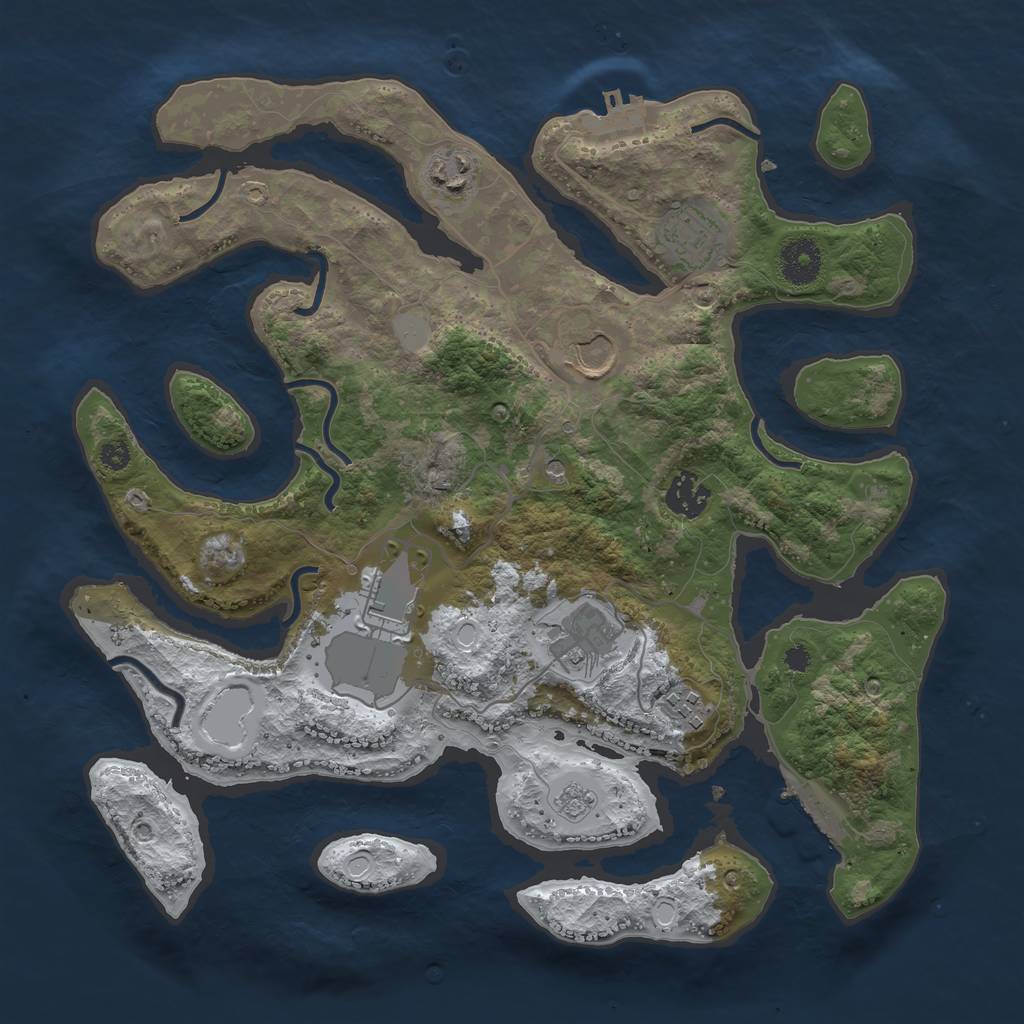 Rust Map: Procedural Map, Size: 3500, Seed: 5109916, 16 Monuments