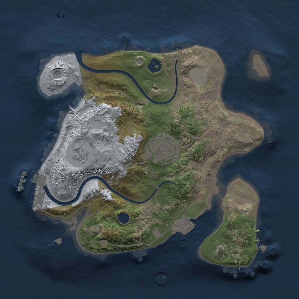 Rust Map: Procedural Map, Size: 2200, Seed: 479064480, 4 Monuments