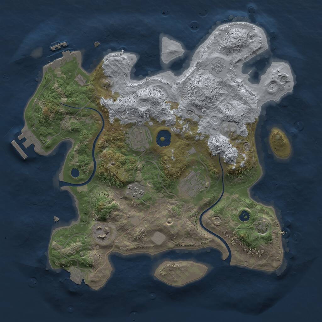Rust Map: Procedural Map, Size: 3000, Seed: 1151179079, 10 Monuments