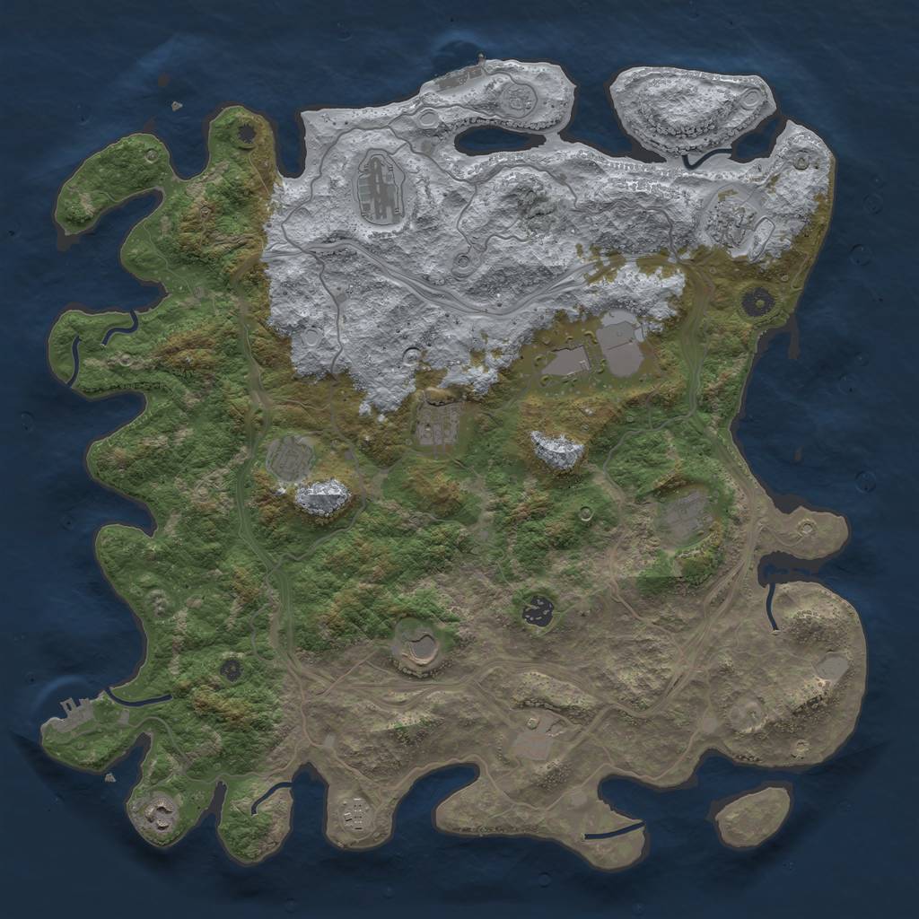 Rust Map: Procedural Map, Size: 4500, Seed: 2067266, 20 Monuments