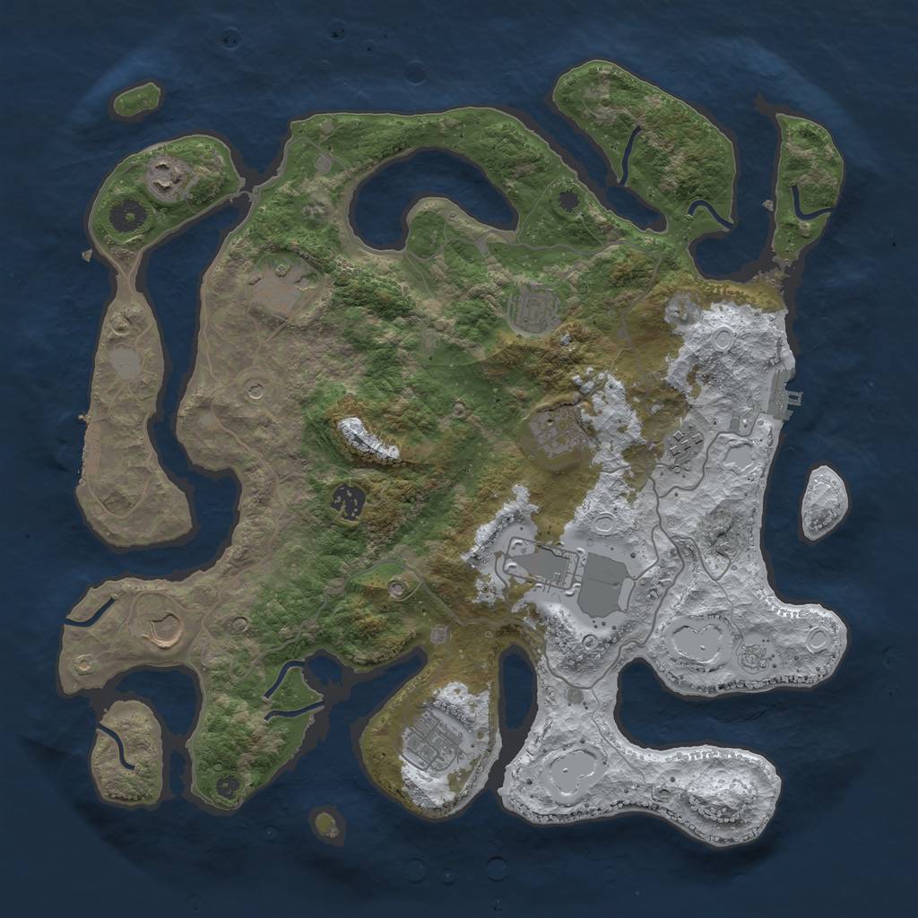 Rust Map: Procedural Map, Size: 4000, Seed: 932691924, 18 Monuments