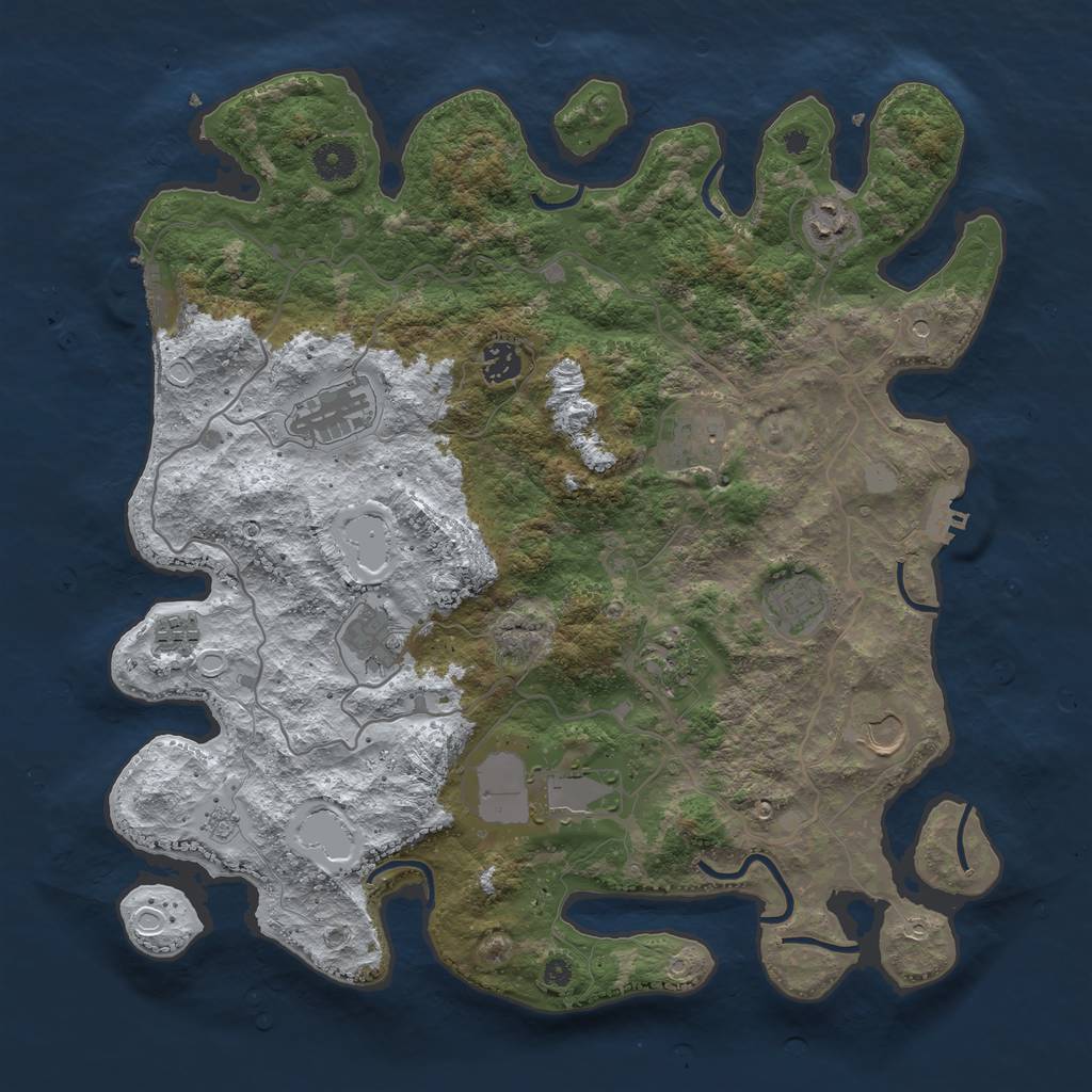 Rust Map: Procedural Map, Size: 4000, Seed: 765721095, 19 Monuments