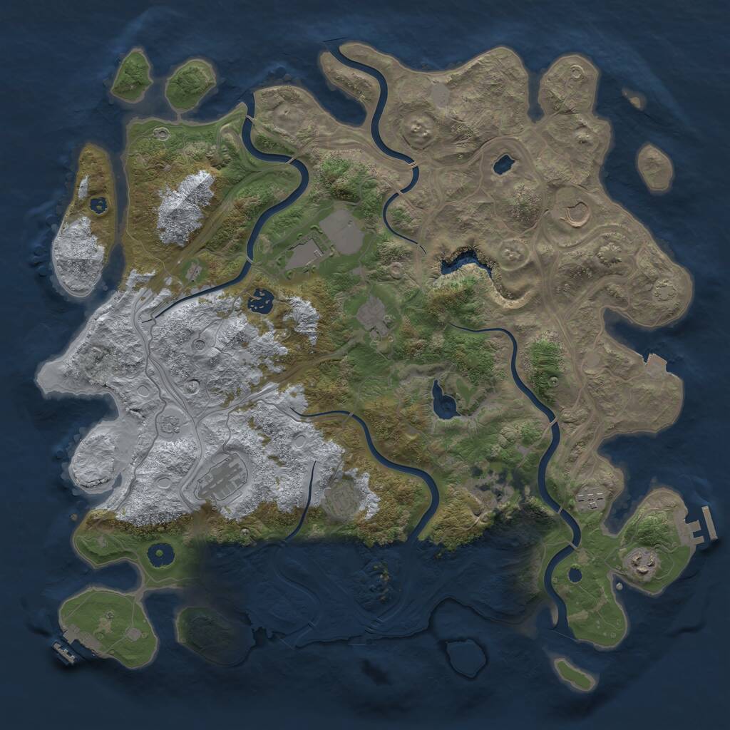 Rust Map: Procedural Map, Size: 4300, Seed: 4363634, 15 Monuments