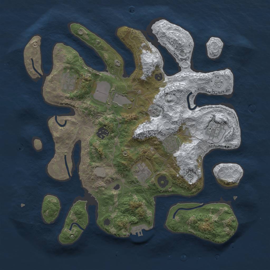 Rust Map: Procedural Map, Size: 3500, Seed: 4976781, 15 Monuments