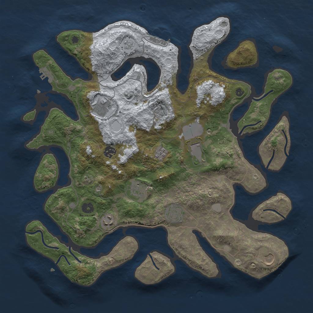 Rust Map: Procedural Map, Size: 4000, Seed: 886, 17 Monuments