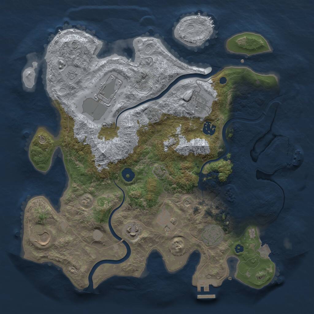 Rust Map: Procedural Map, Size: 3550, Seed: 511688, 14 Monuments