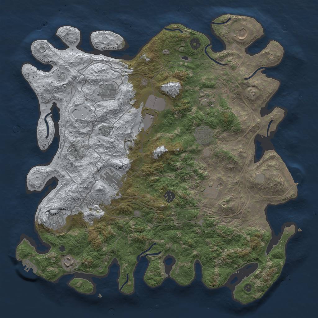 Rust Map: Procedural Map, Size: 4250, Seed: 68654046, 20 Monuments