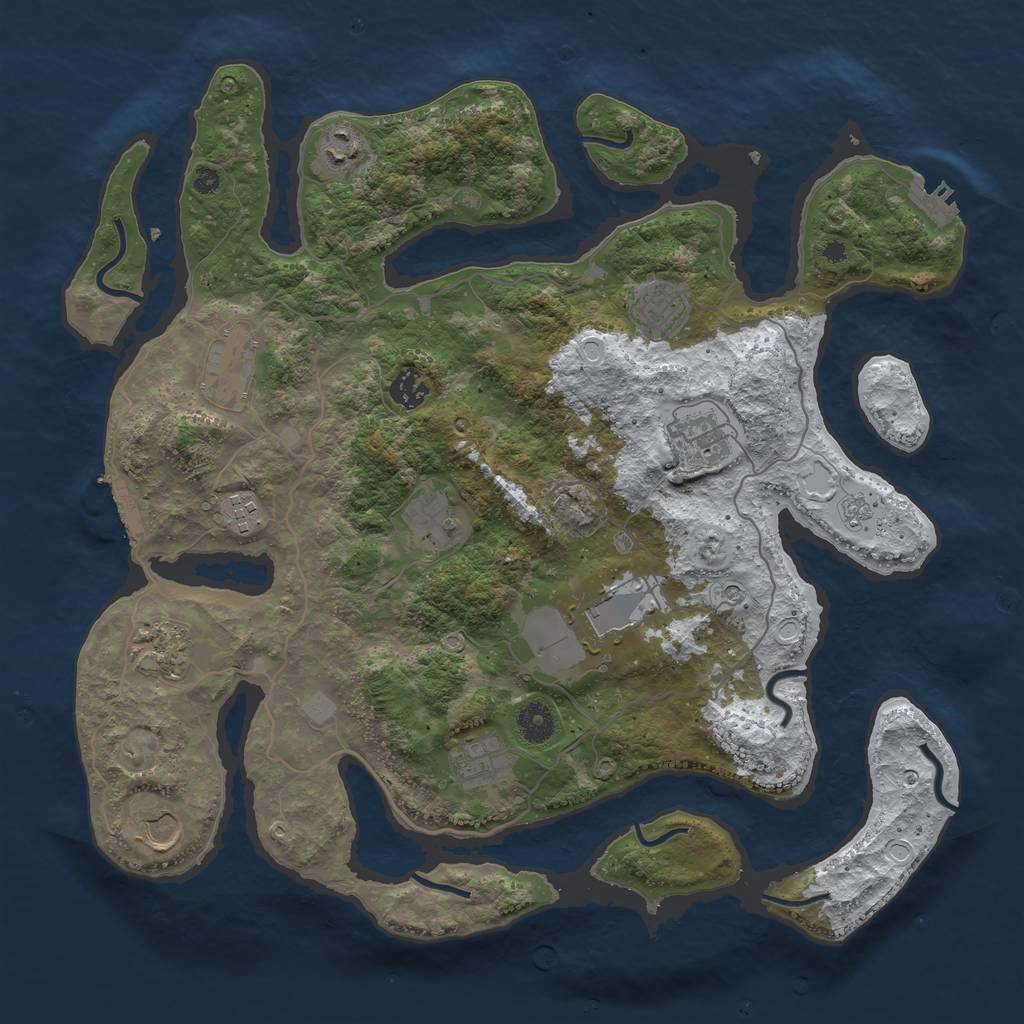 Rust Map: Procedural Map, Size: 4000, Seed: 1464971210, 20 Monuments