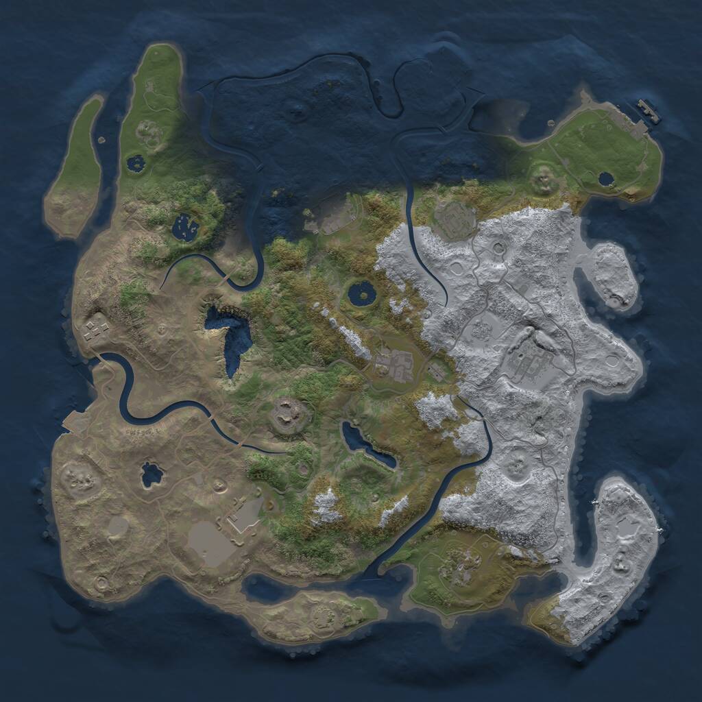 Rust Map: Procedural Map, Size: 4000, Seed: 1464971210, 15 Monuments