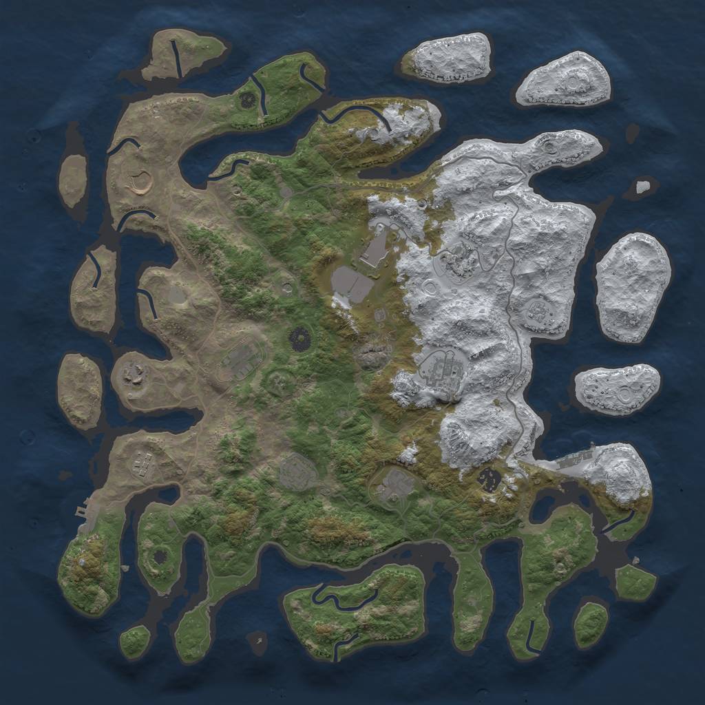 Rust Map: Procedural Map, Size: 4500, Seed: 1630754, 19 Monuments