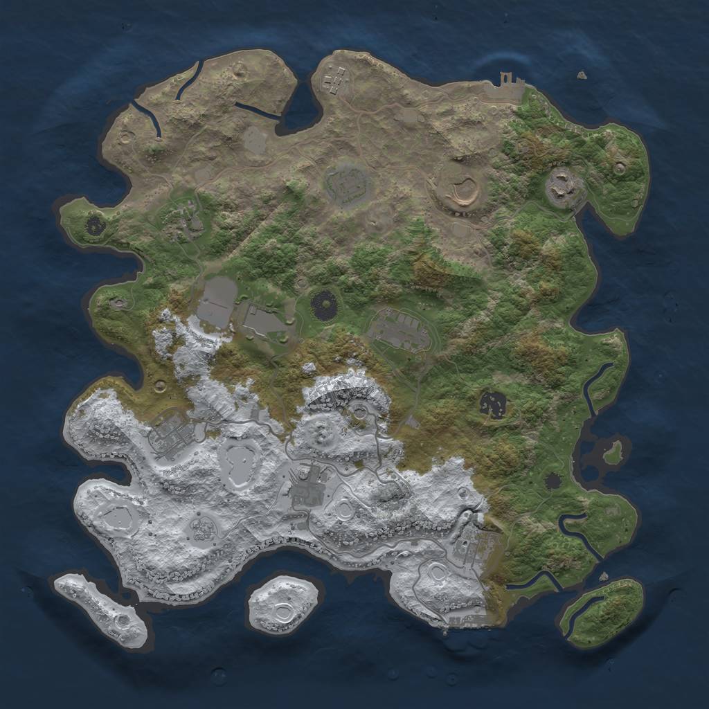 Rust Map: Procedural Map, Size: 3800, Seed: 94362, 20 Monuments