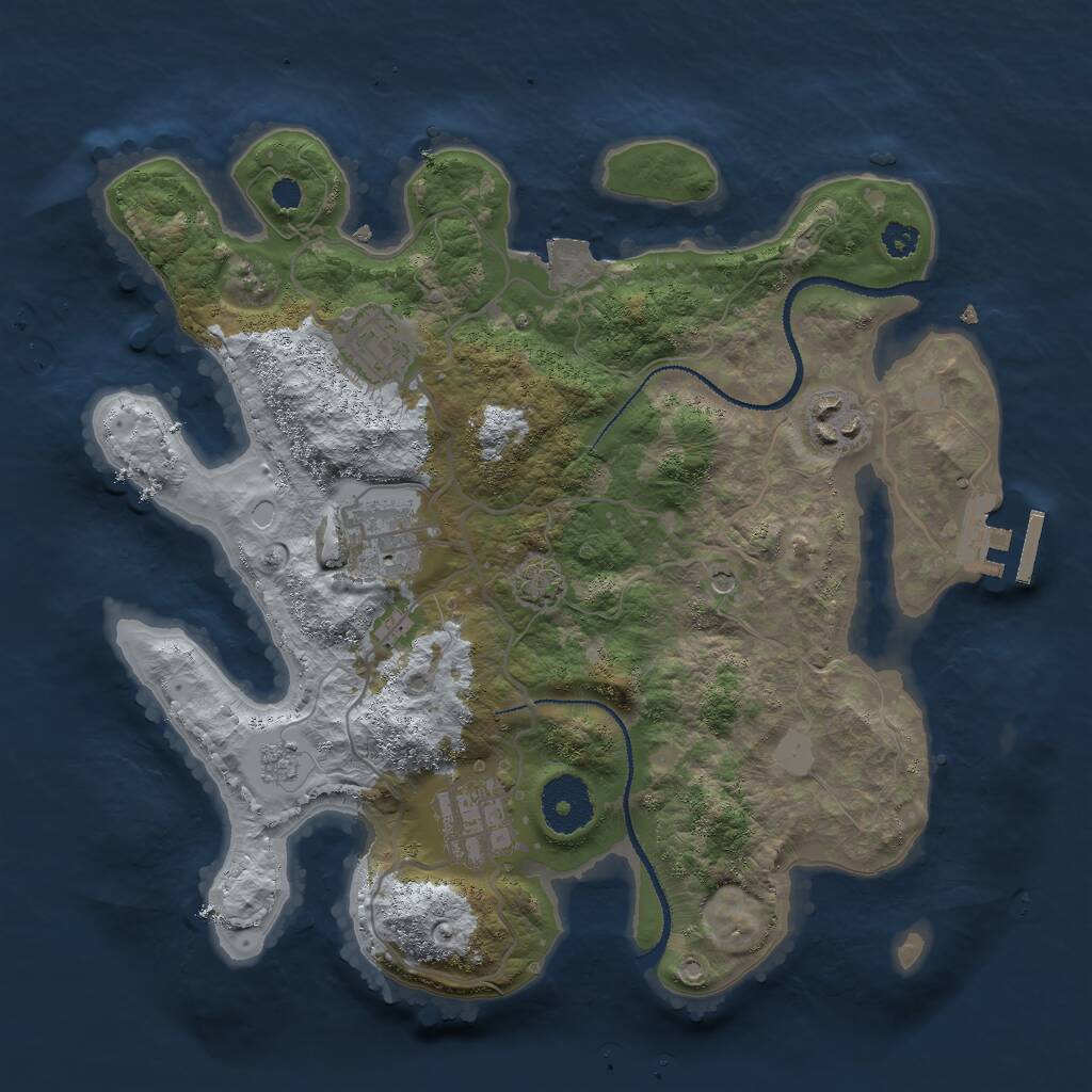 Rust Map: Procedural Map, Size: 3000, Seed: 420691237, 9 Monuments