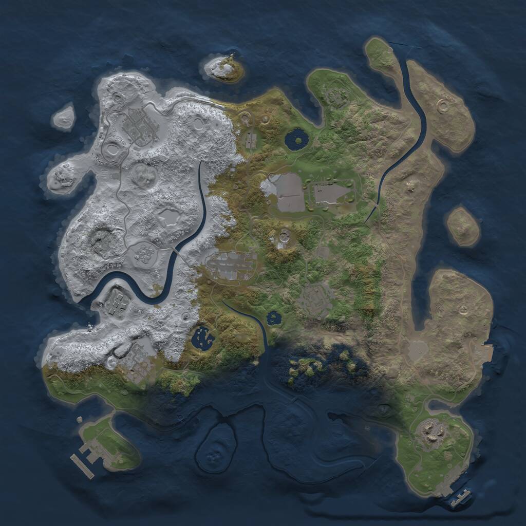Rust Map: Procedural Map, Size: 3500, Seed: 5061220, 14 Monuments