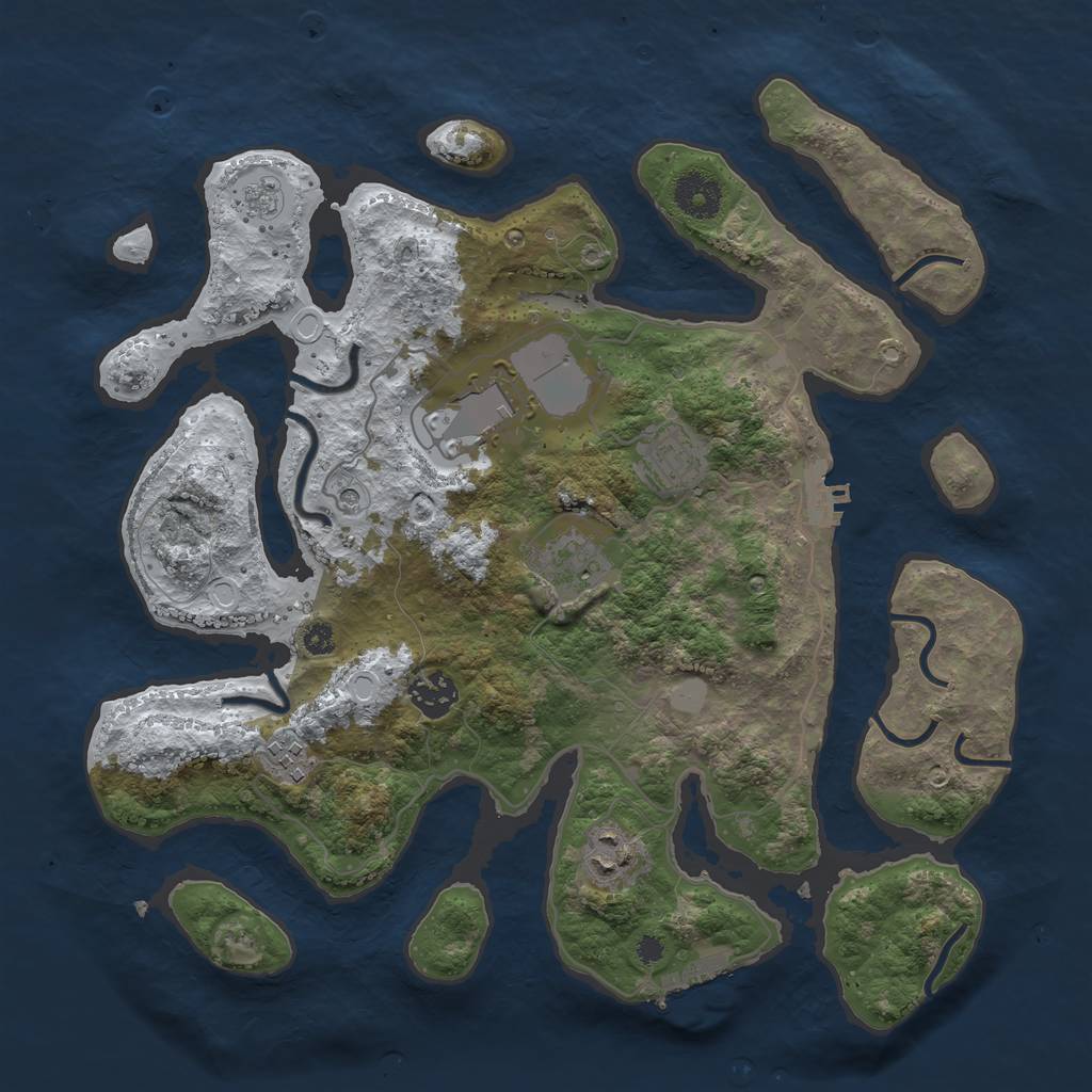 Rust Map: Procedural Map, Size: 3500, Seed: 5061220, 15 Monuments