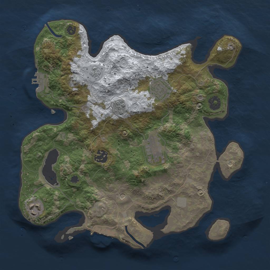 Rust Map: Procedural Map, Size: 3000, Seed: 1309477353, 14 Monuments