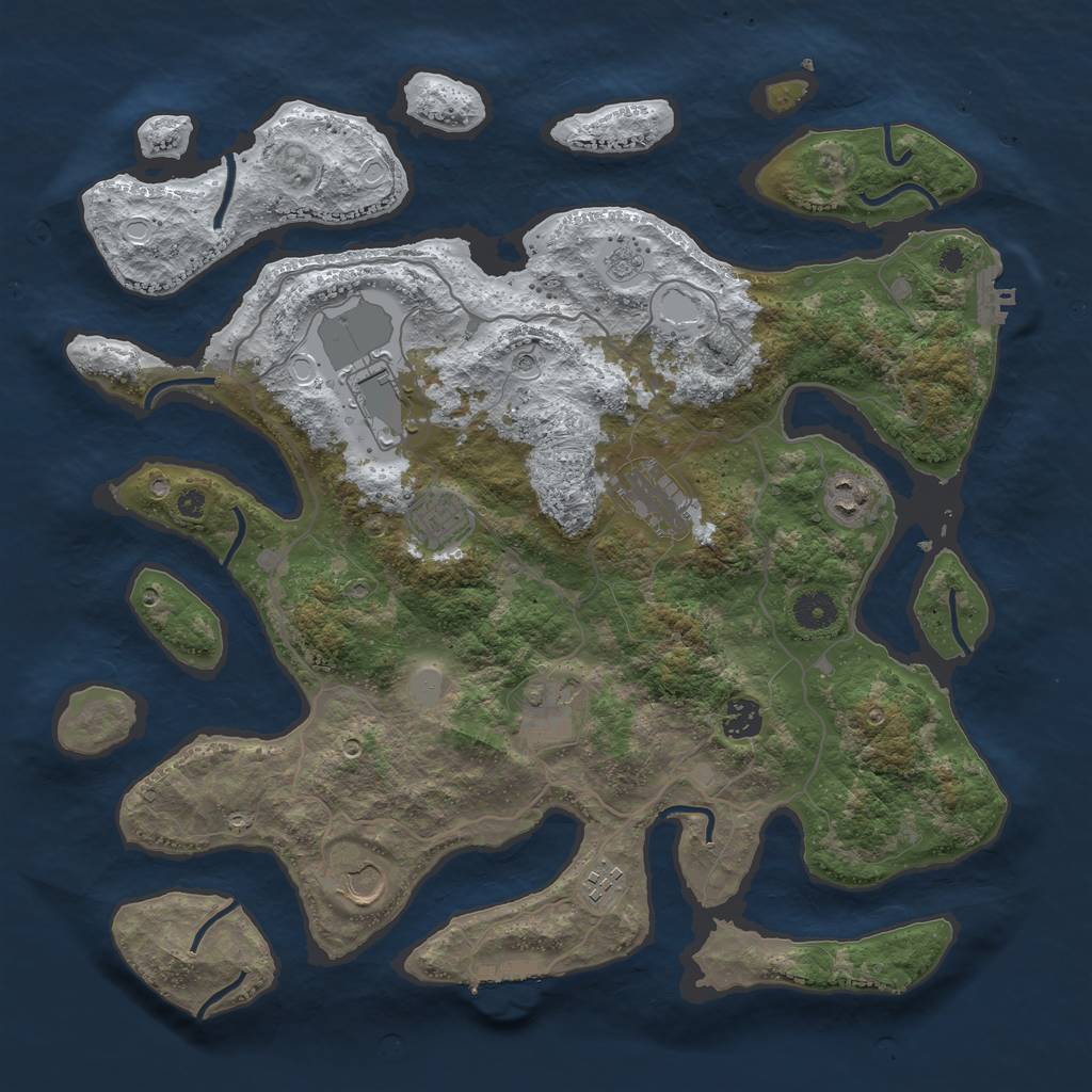 Rust Map: Procedural Map, Size: 4000, Seed: 84235, 17 Monuments