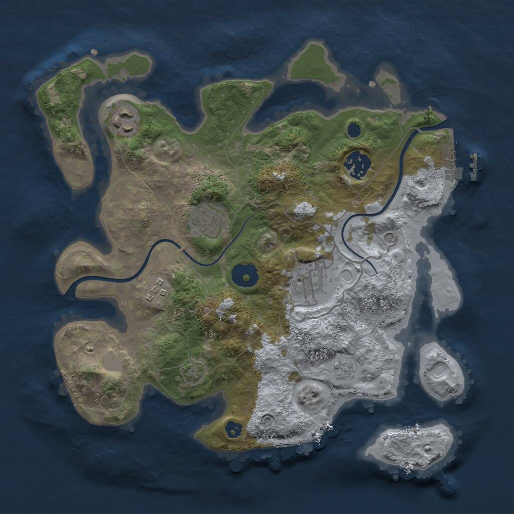 Rust Map: Procedural Map, Size: 3000, Seed: 144564, 10 Monuments