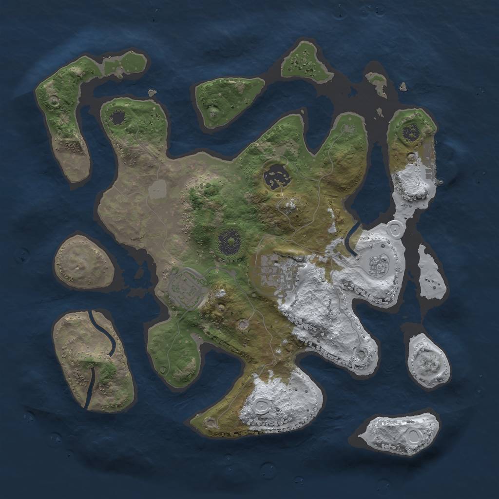 Rust Map: Procedural Map, Size: 3000, Seed: 144564, 10 Monuments