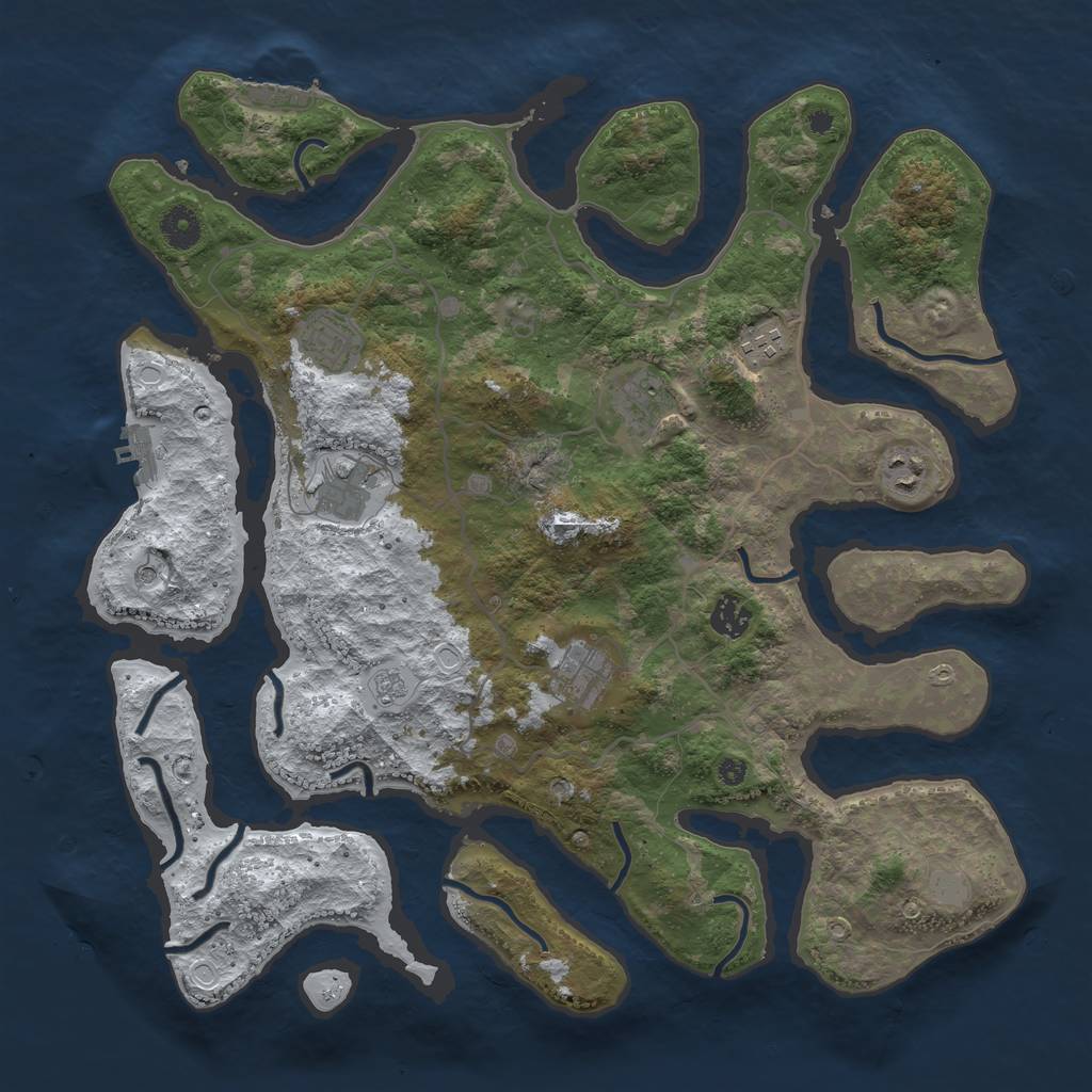 Rust Map: Procedural Map, Size: 4000, Seed: 436626648, 16 Monuments