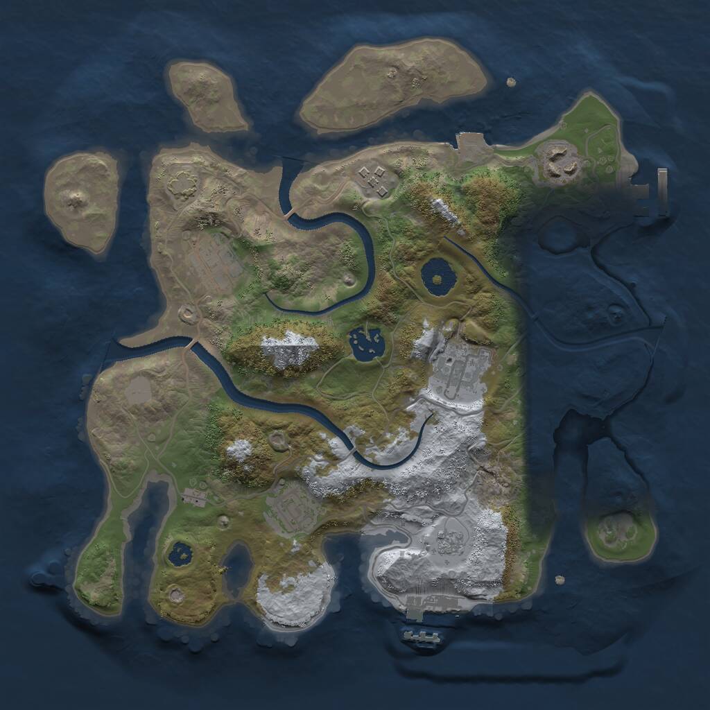 Rust Map: Procedural Map, Size: 3000, Seed: 321531227, 11 Monuments