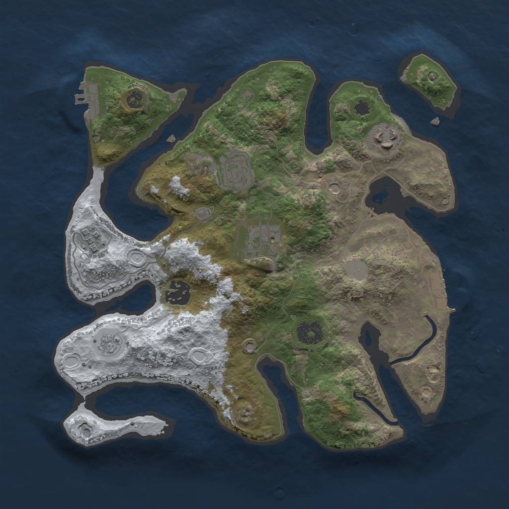 Rust Map: Procedural Map, Size: 3000, Seed: 591886, 14 Monuments