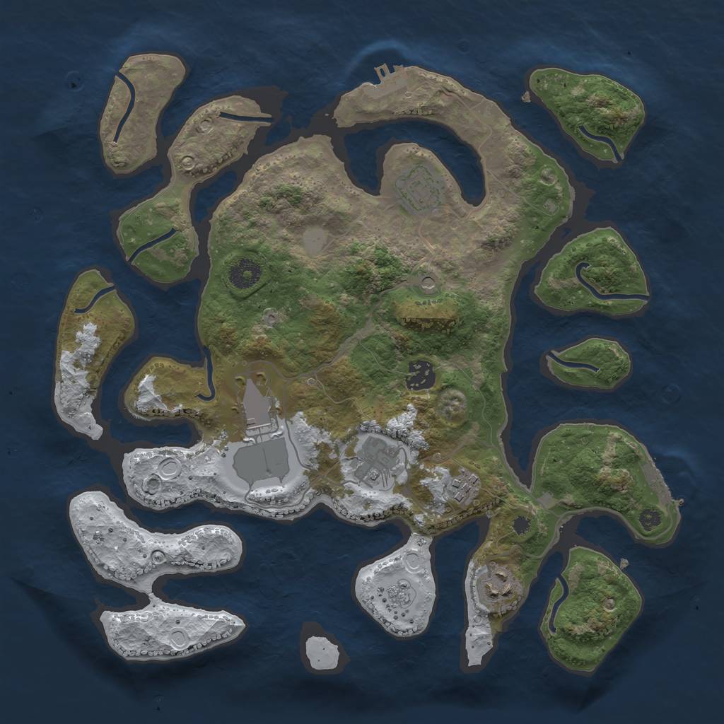 Rust Map: Procedural Map, Size: 3500, Seed: 37838704, 15 Monuments