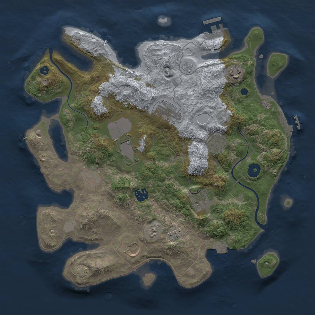Rust Map: Procedural Map, Size: 3500, Seed: 1538687970, 14 Monuments