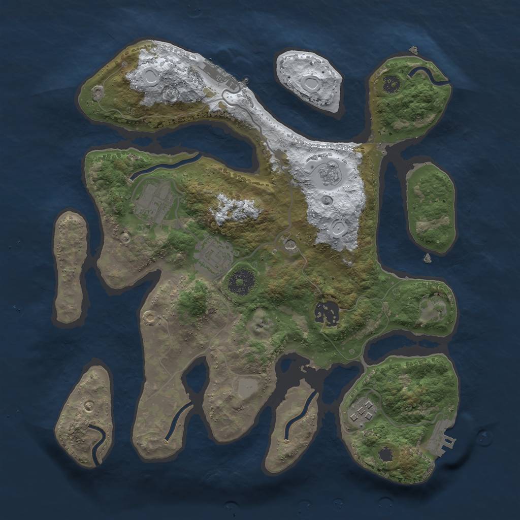 Rust Map: Procedural Map, Size: 3000, Seed: 759520, 13 Monuments