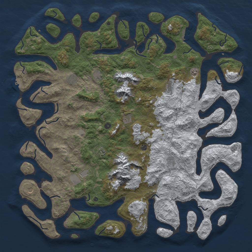 Rust Map: Procedural Map, Size: 6000, Seed: 56444654, 20 Monuments