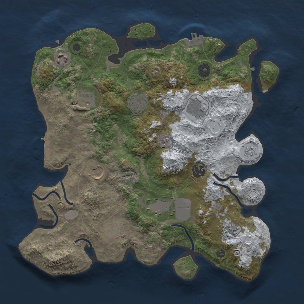 Rust Map: Procedural Map, Size: 3500, Seed: 248961914, 18 Monuments