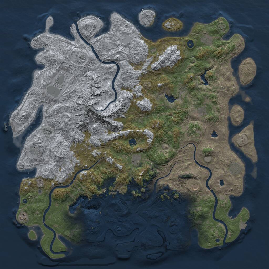 Rust Map: Procedural Map, Size: 5500, Seed: 88392, 17 Monuments