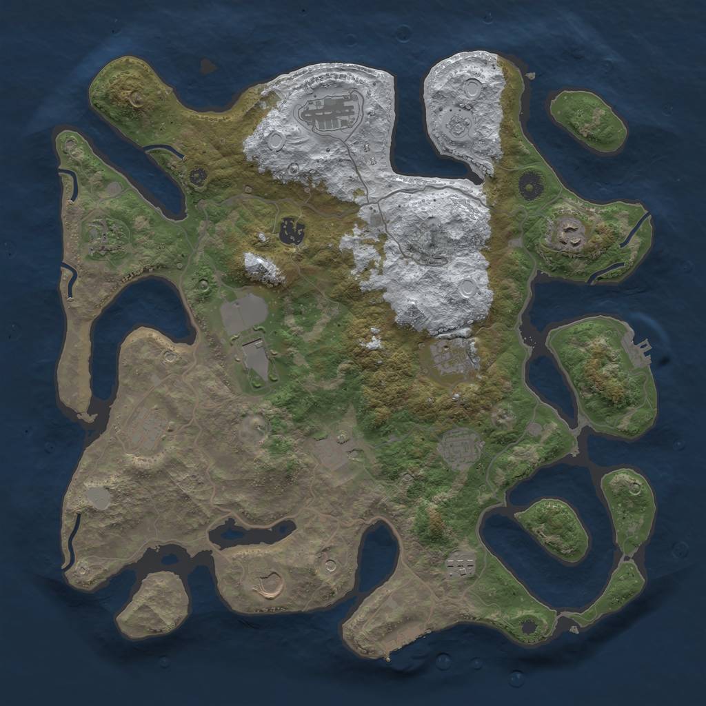 Rust Map: Procedural Map, Size: 4000, Seed: 3536054, 20 Monuments