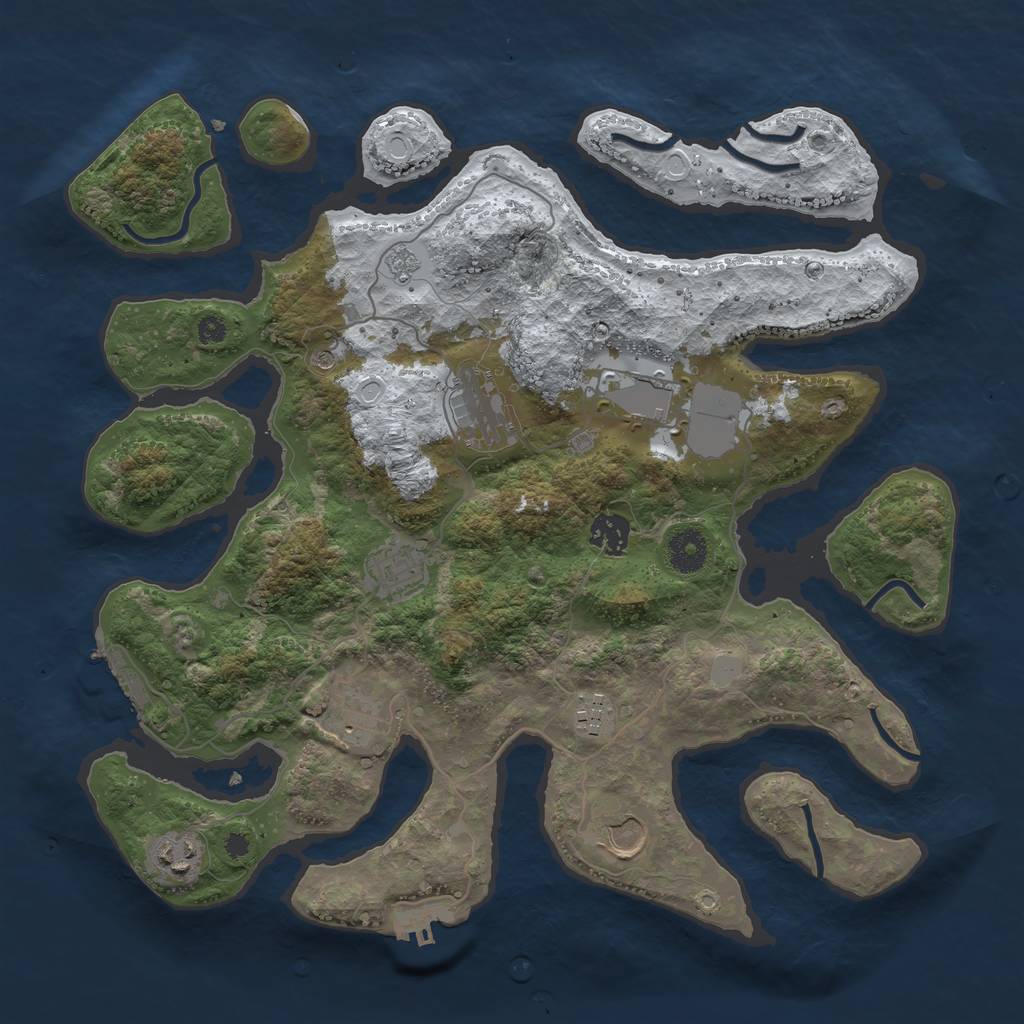 Rust Map: Procedural Map, Size: 3700, Seed: 6274062, 17 Monuments