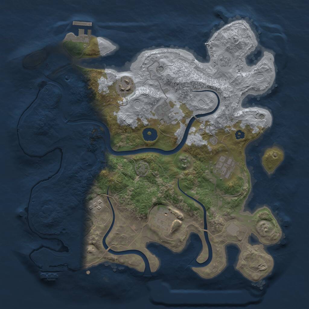 Rust Map: Procedural Map, Size: 3250, Seed: 976890675, 11 Monuments