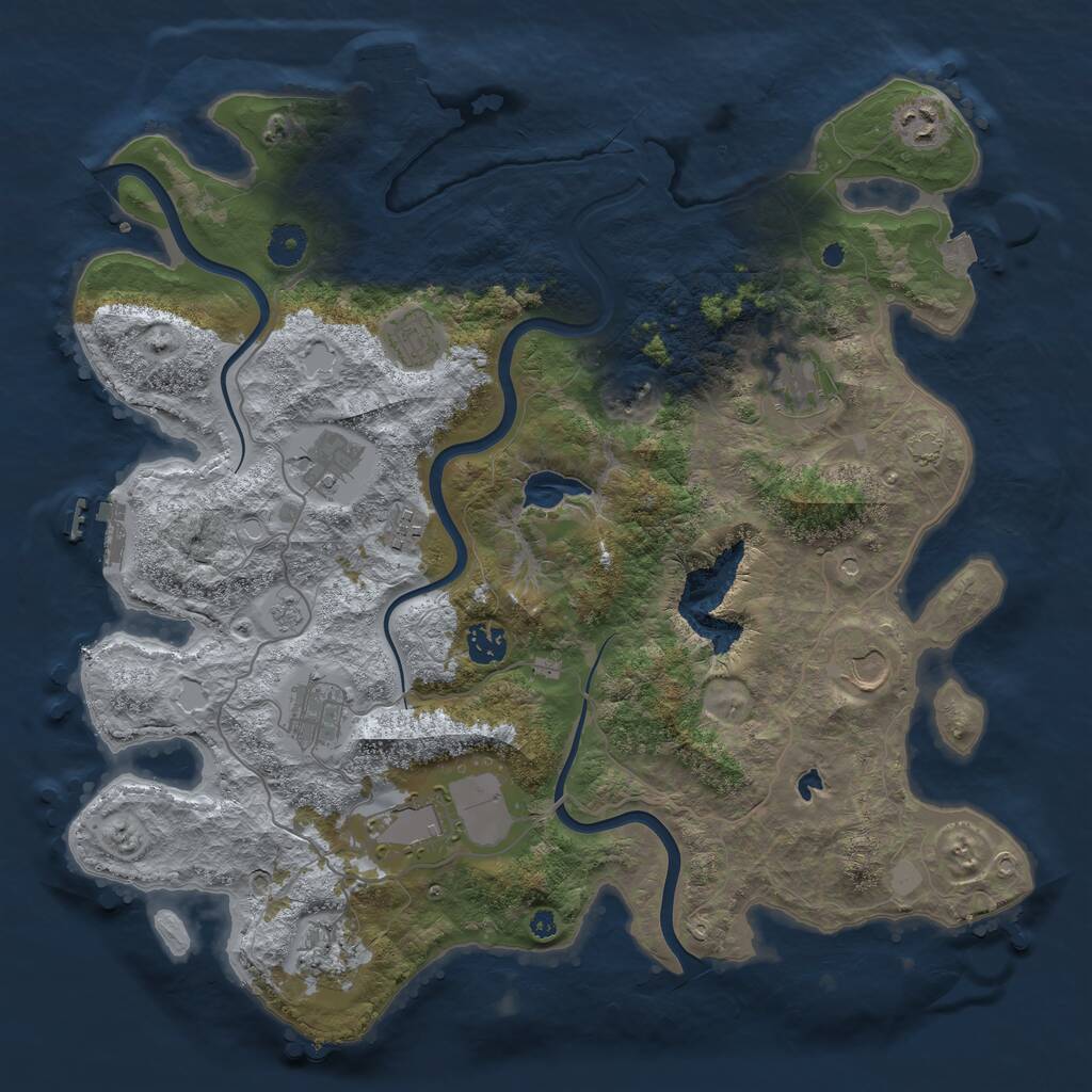 Rust Map: Procedural Map, Size: 4000, Seed: 1985458, 16 Monuments