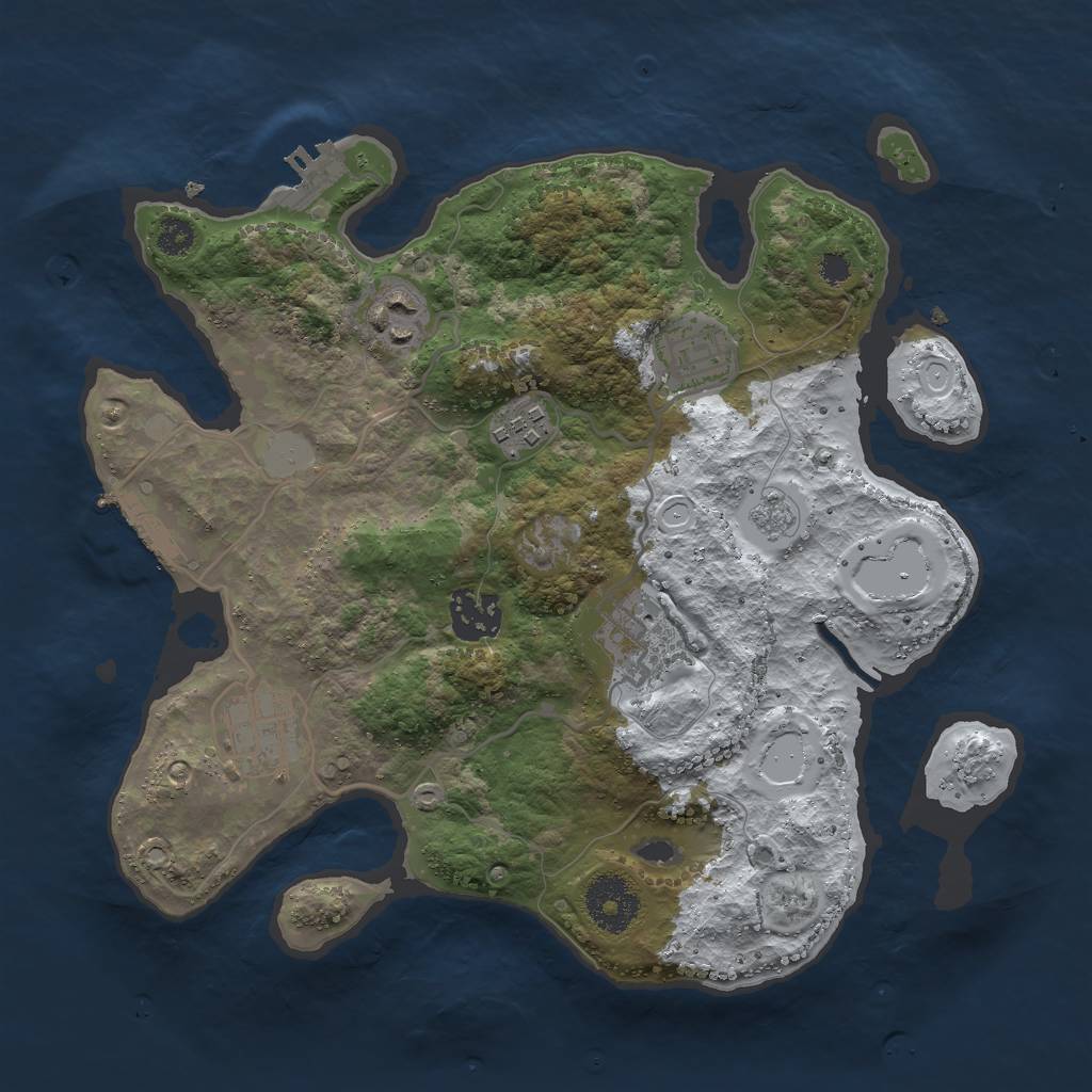 Rust Map: Procedural Map, Size: 3000, Seed: 906538, 14 Monuments