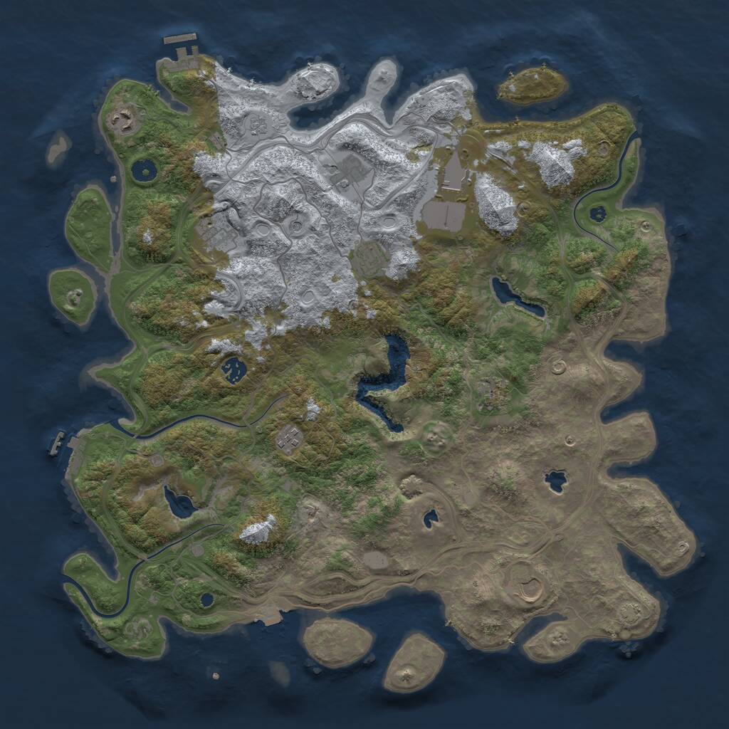 Rust Map: Procedural Map, Size: 4500, Seed: 4904294, 15 Monuments