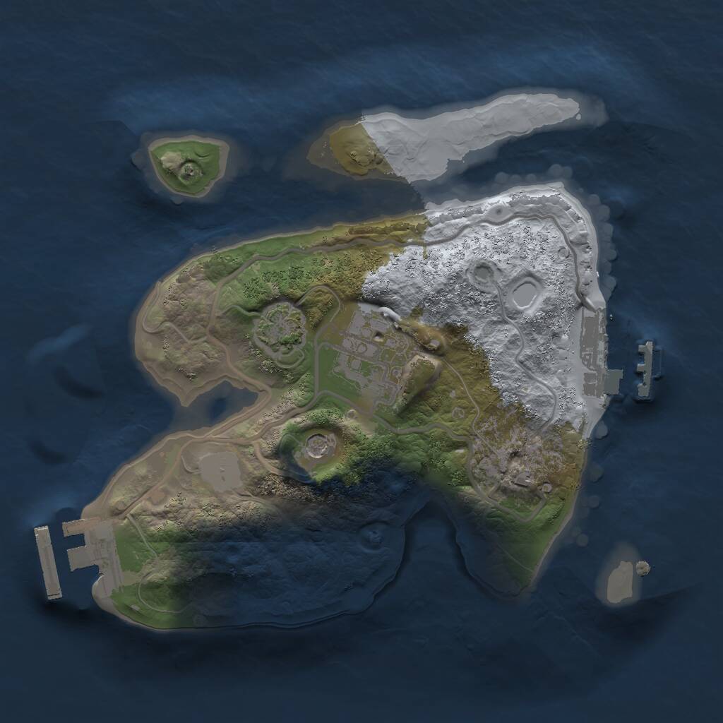 Rust Map: Procedural Map, Size: 2000, Seed: 310192036, 6 Monuments