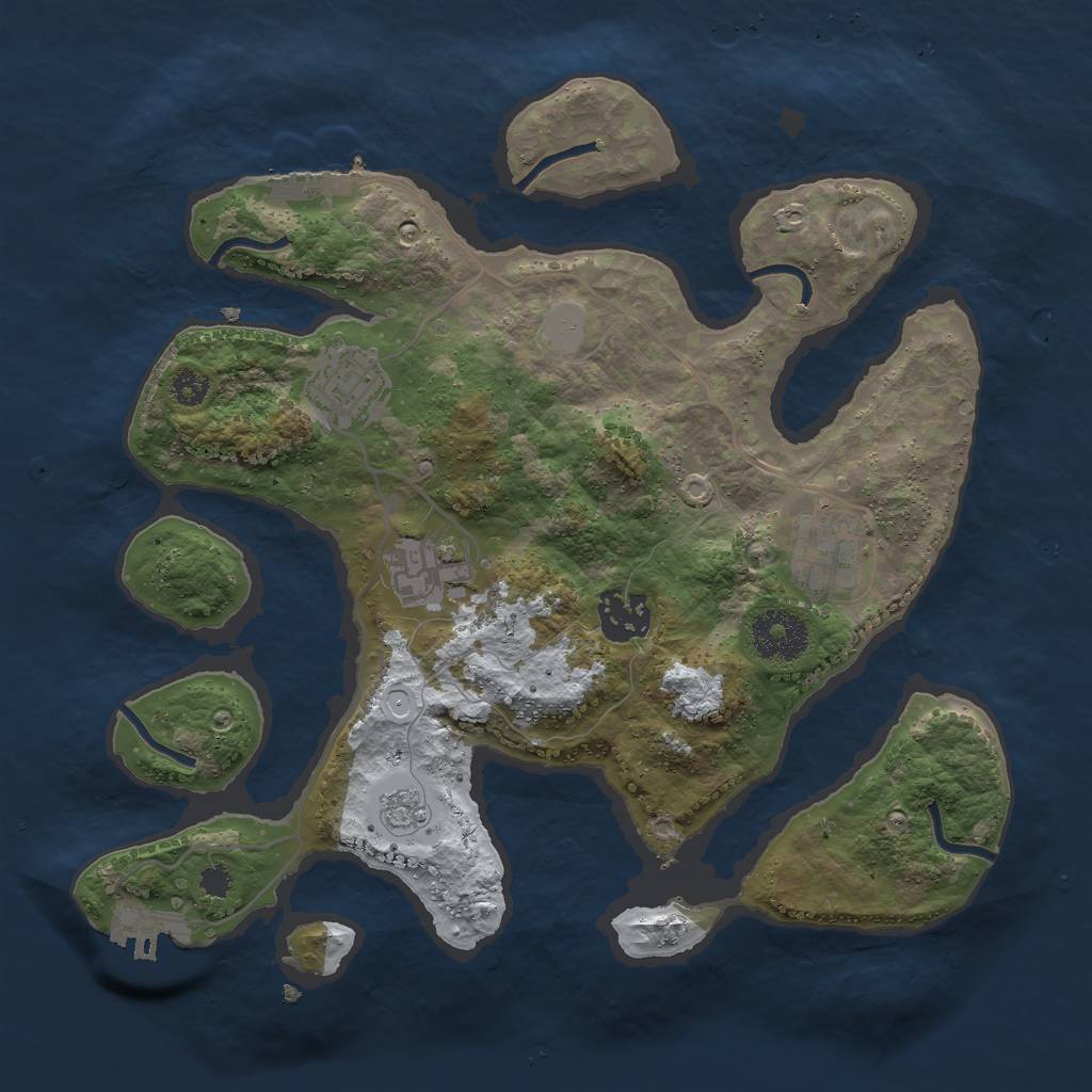 Rust Map: Procedural Map, Size: 3000, Seed: 717192, 12 Monuments